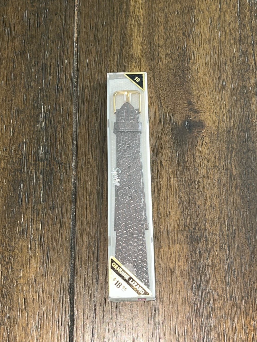 Speidel Genuine Lizard Single Keeper Brown  Tapered 19mm watch band. N.O.S. USA
